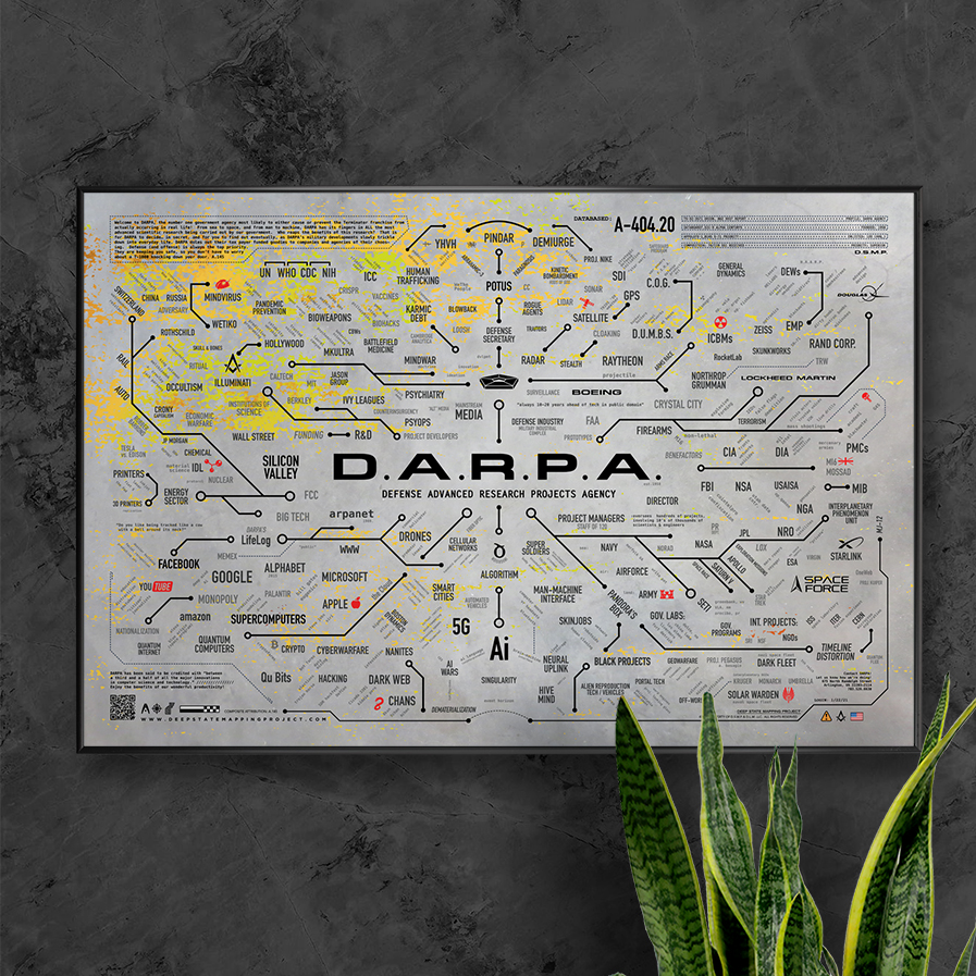 DARPA MAP POSTER, (LIGHT GRAY) 24" x 36" - Image 2