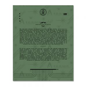 JFK 1964 "Secret Societies" Speech 8.5 x 11" CARDSTOCK