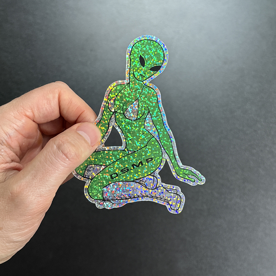 Sexy Alien Glitter Hologram Sticker - Image 2