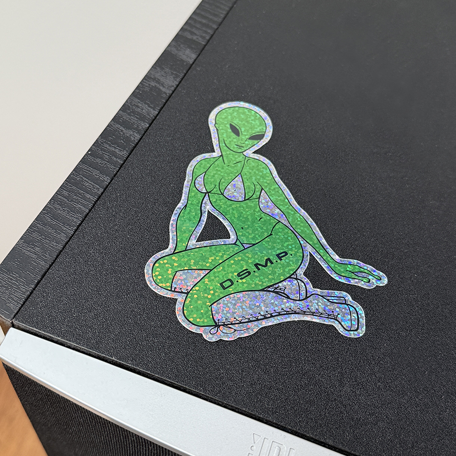 Sexy Alien Glitter Hologram Sticker - Image 4