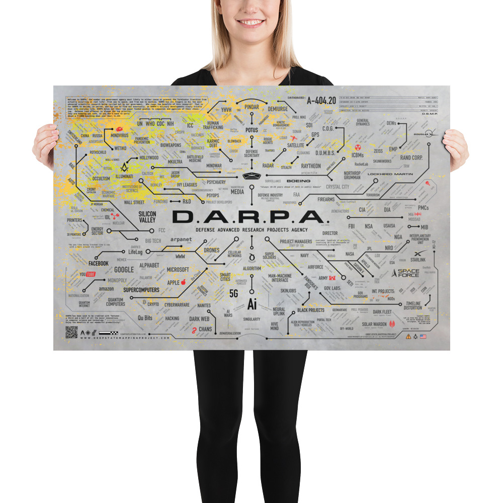DARPA MAP POSTER, (LIGHT GRAY) 24" x 36" - Image 3