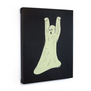Tip Toe Ghost, Screen Print on Leather 16" x 20"