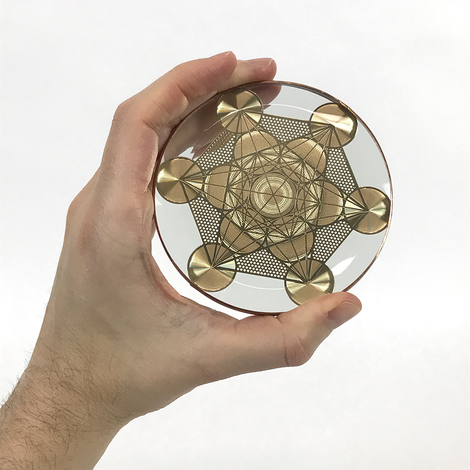 Metatron's Cube 18K Gold Pleiadian Technology Disc (4") - Image 3