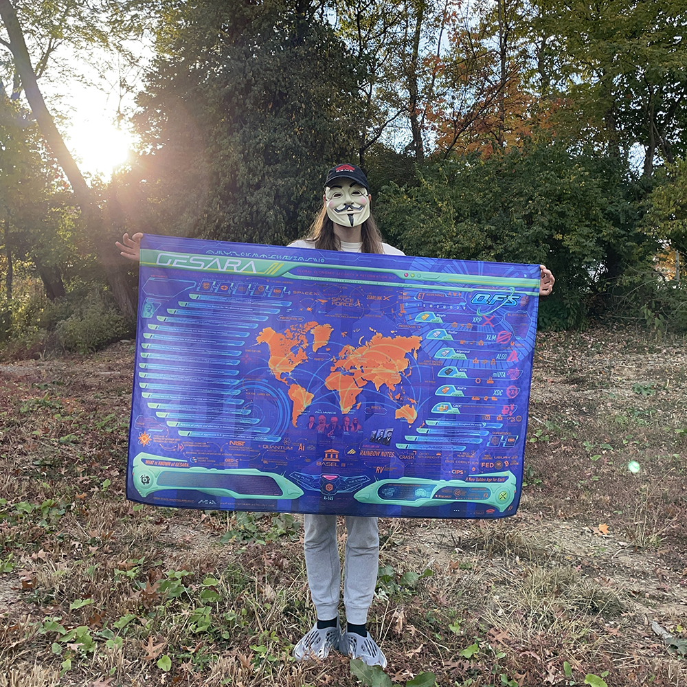 GESARA Map Tapestry 40" x 60" - Image 3