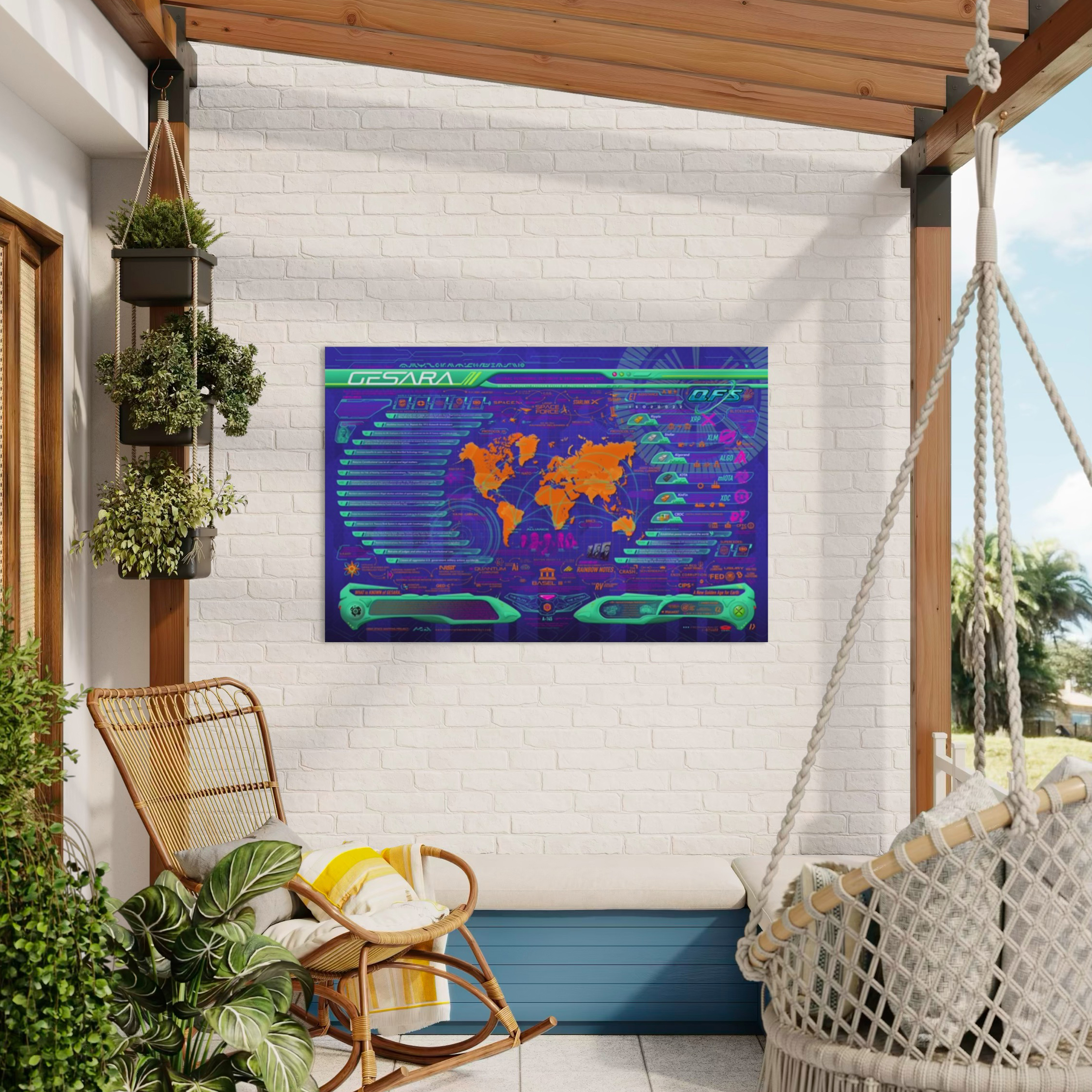 GESARA Map Tapestry 40" x 60" - Image 2