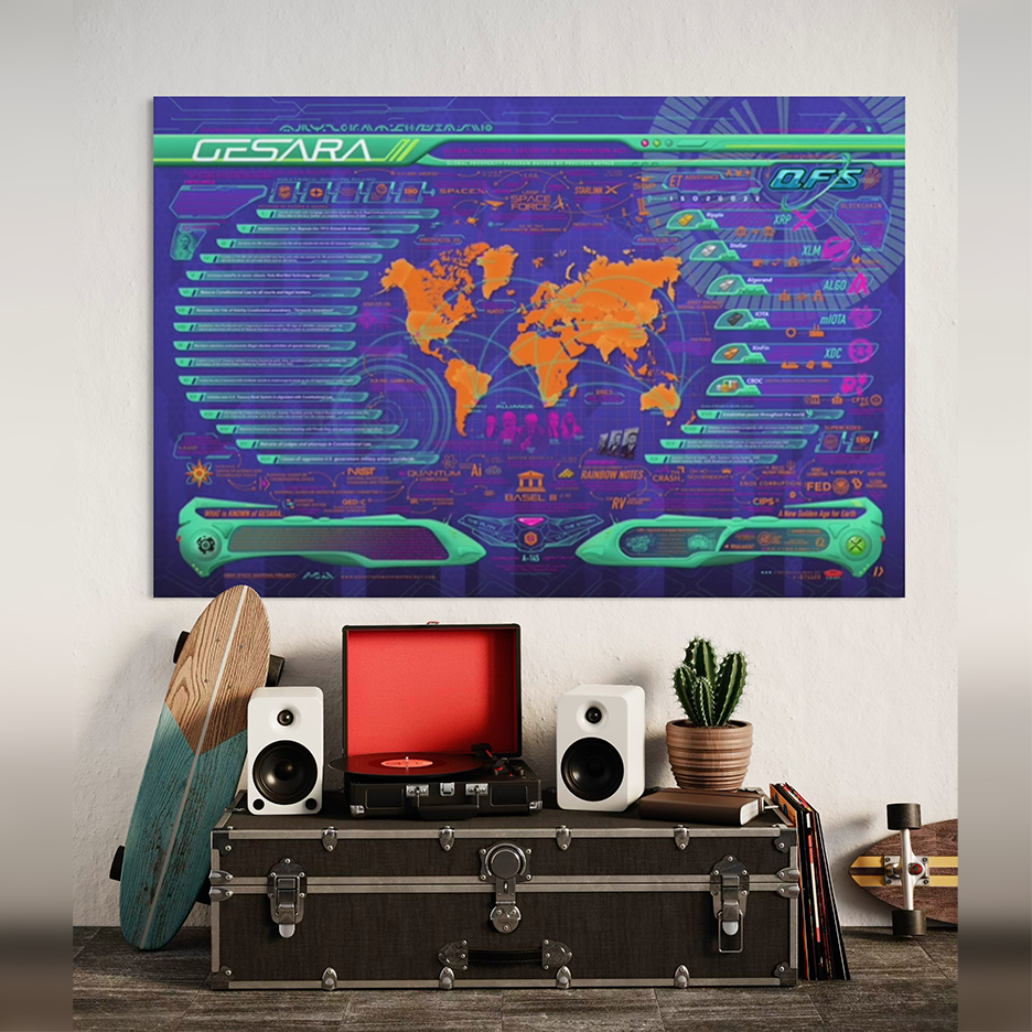 GESARA Map Tapestry 40" x 60" - Image 4