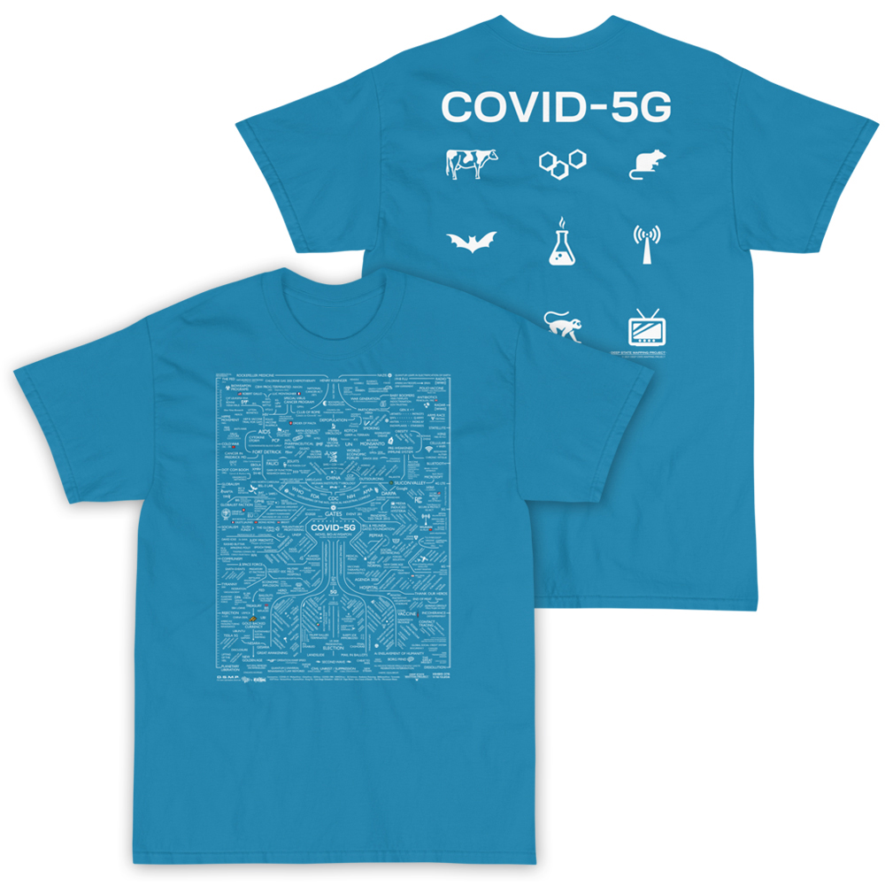 COV1D-5G T-Shirt (Aqua, Black)