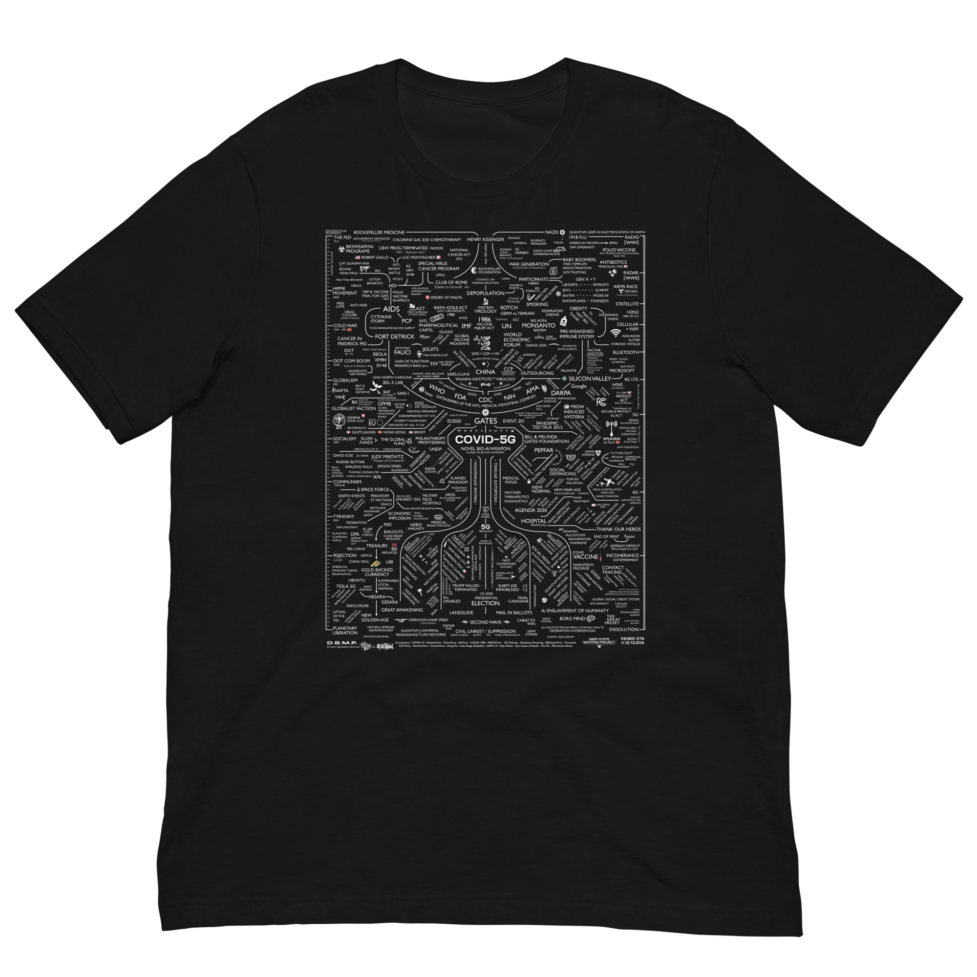 COV1D-5G T-Shirt (Aqua, Black) - Image 4