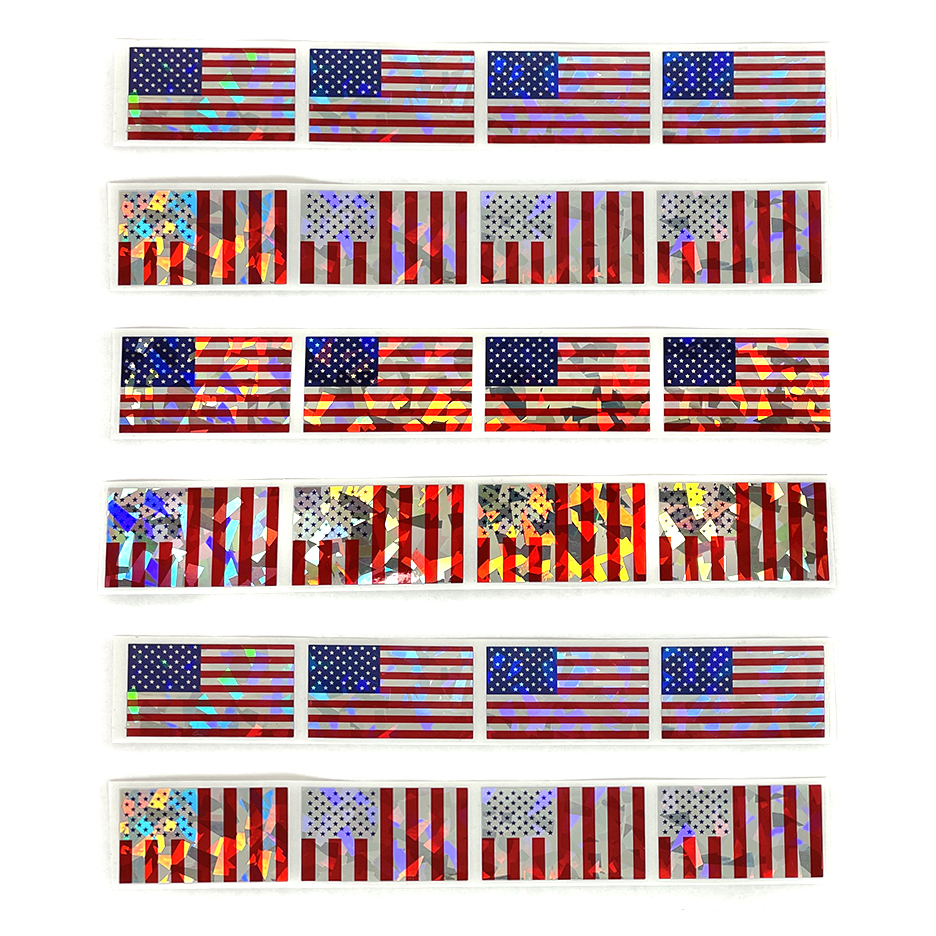 American Flags Hologram Sticker 24pc Set - Image 2