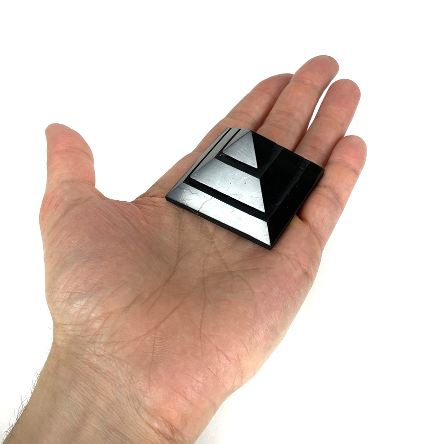 Shungite Tiered Pyramid" (EMF Protection) 2.125" - Image 3