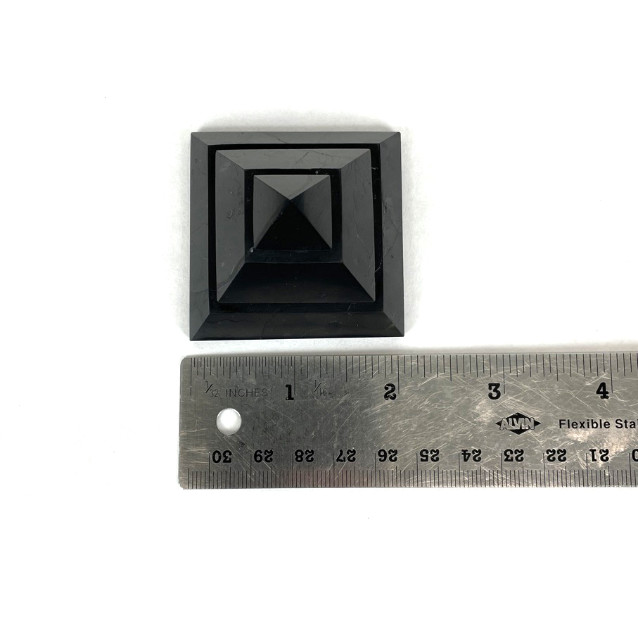 Shungite Tiered Pyramid" (EMF Protection) 2.125" - Image 4