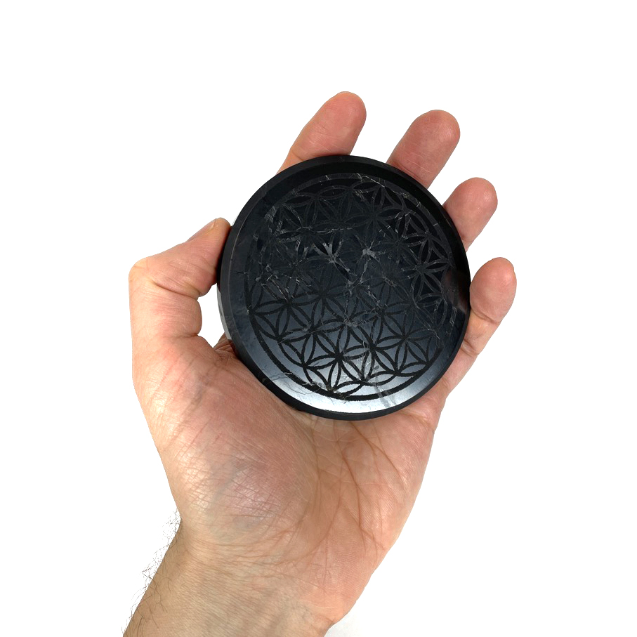 Shungite Flower of Life Disc, 3.75" Russia - Image 3