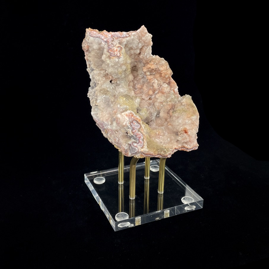 Pink Druzy Chalcedony with Sunset Amethyst