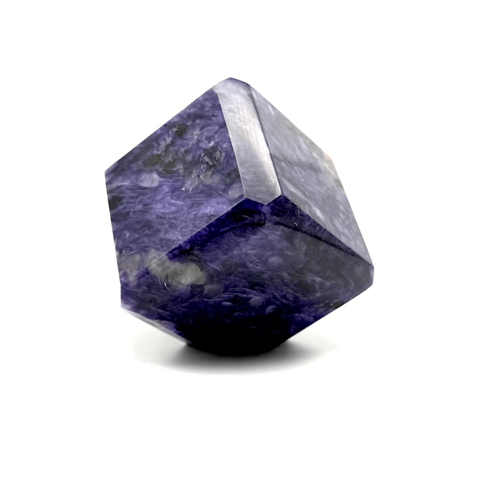 Charoite Beveled Cube, 2" Russia