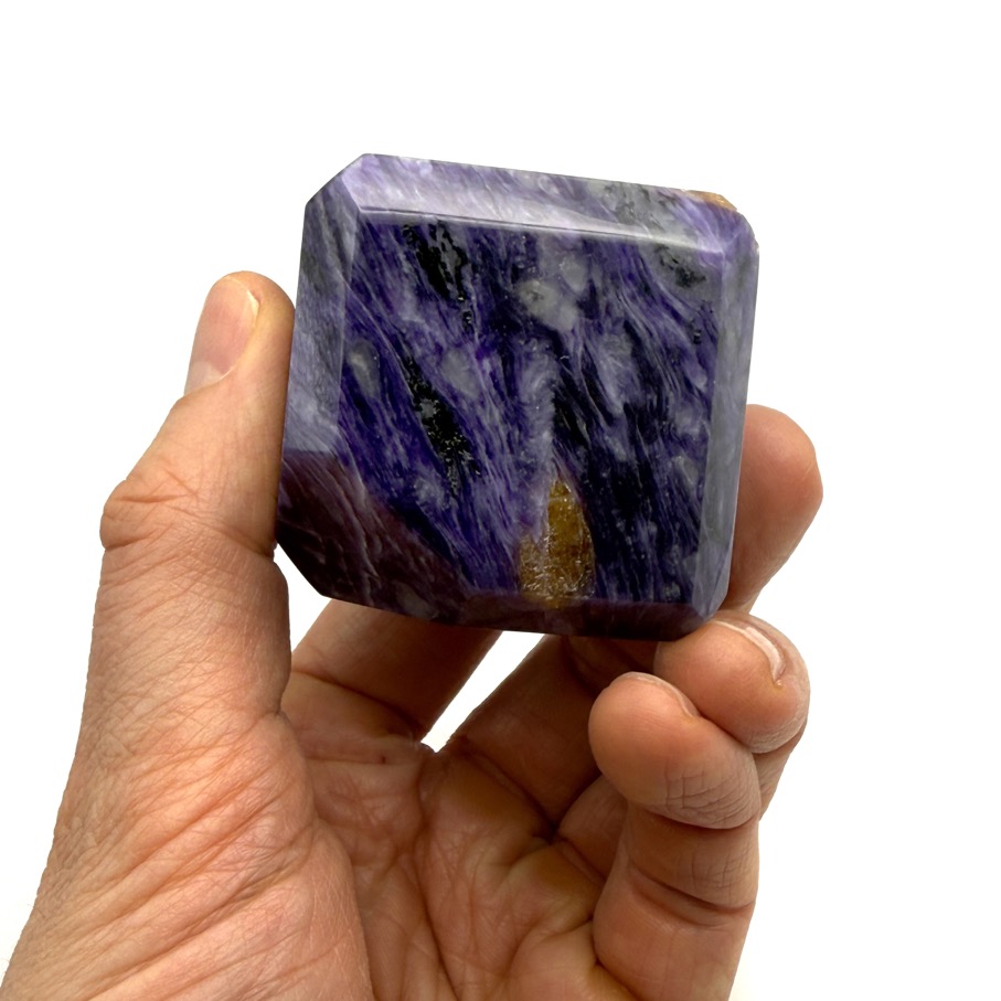 Charoite Beveled Cube, 2" Russia - Image 8
