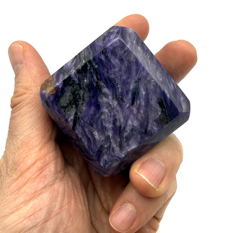 Charoite Beveled Cube, 2" Russia - Image 3