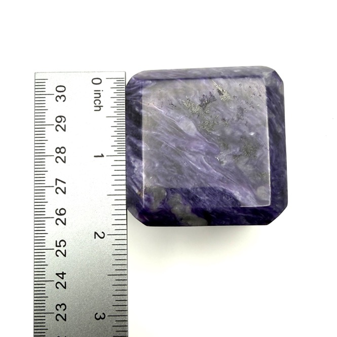 Charoite Beveled Cube, 2" Russia - Image 10