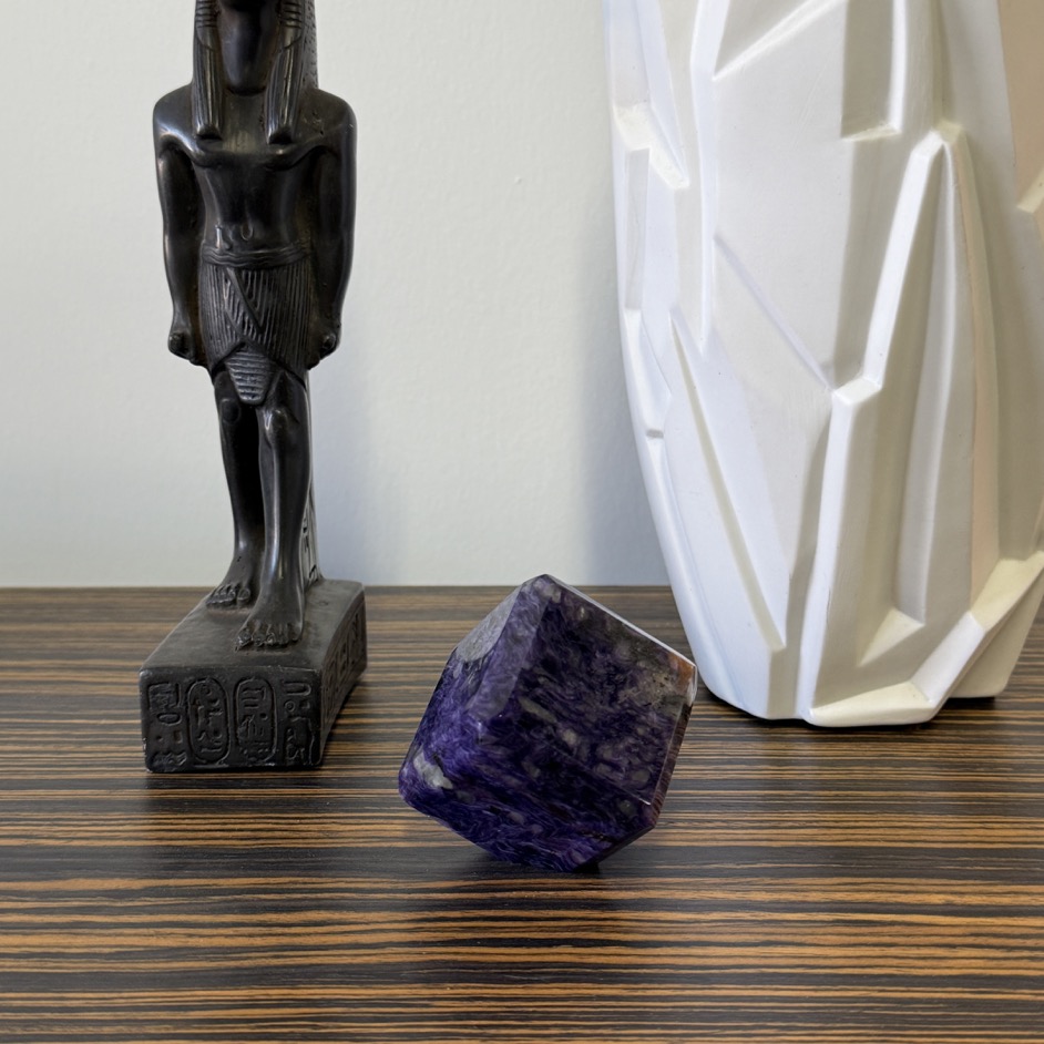 Charoite Beveled Cube, 2" Russia - Image 9