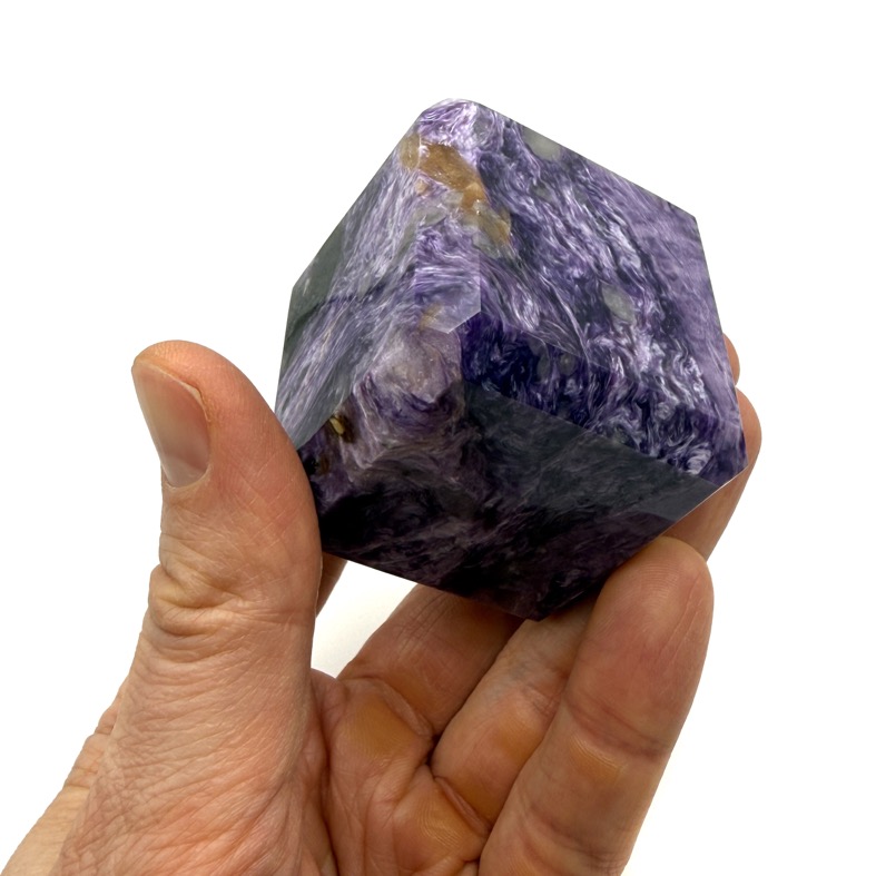 Charoite Beveled Cube, 2" Russia - Image 7