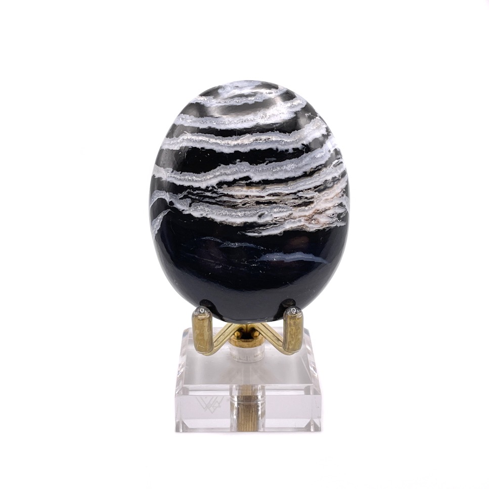 Black Sardonyx & Quartz Palmstone, India - Image 3