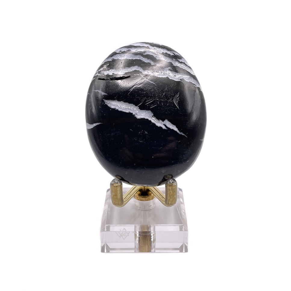 Black Sardonyx & Quartz Palmstone, India - Image 4