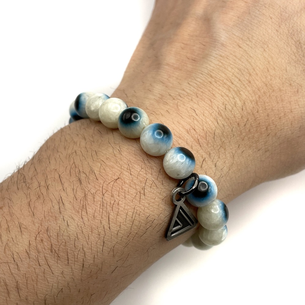 Nazar Blue Ice Glacierite Bead Bracelet - Image 3