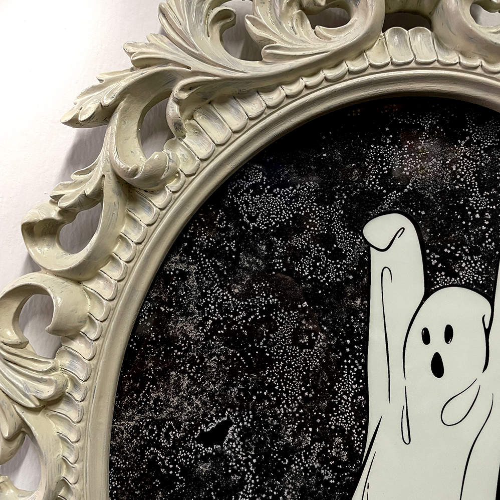 Tip Toe Ghost, Mixed Media, 13" x 17.5" - Image 4