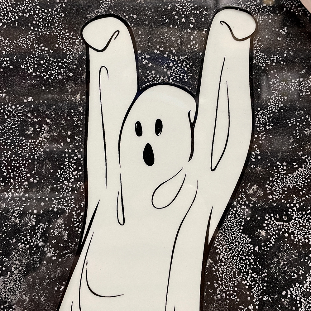 Tip Toe Ghost, Mixed Media, 13" x 17.5" - Image 5