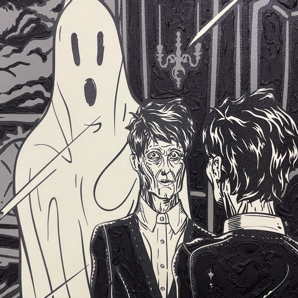 Ghost in the Mirror, Mixed Media, 24.5" x 32.75" - Image 5