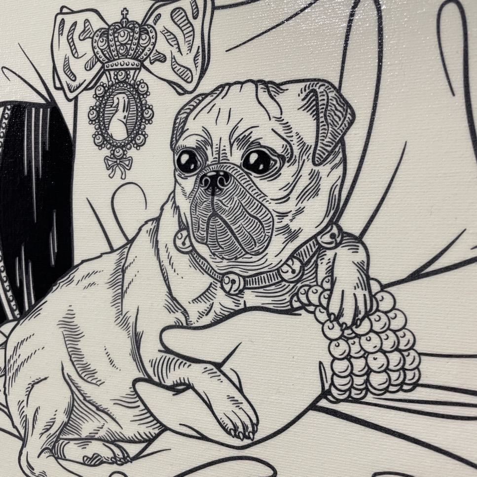 Princess & The Pug, Mixed Media, 23" x 27" - Image 5