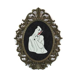 Knife Licking Ghost, Mixed Media, 10.5" x 13.75"