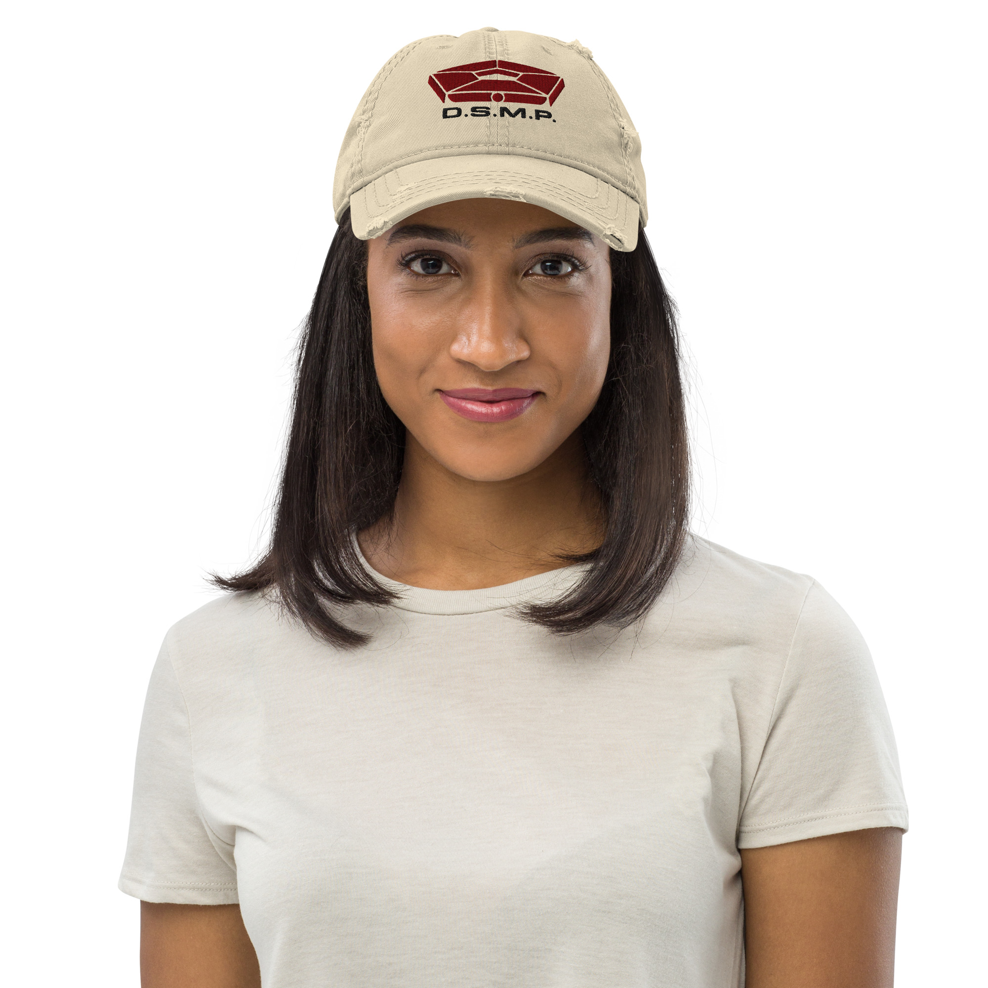 D.S.M.P. Distressed Corporate Logo Hat (Tan) - Image 2