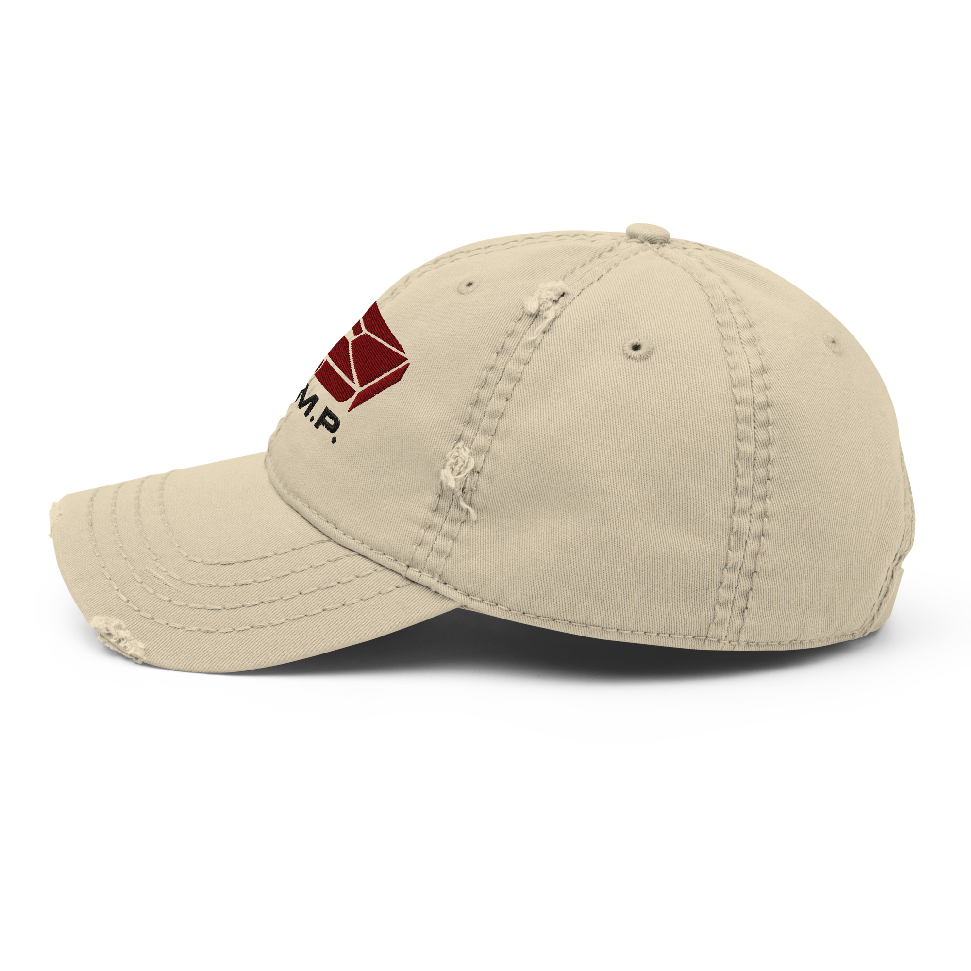 D.S.M.P. Distressed Corporate Logo Hat (Tan) - Image 6
