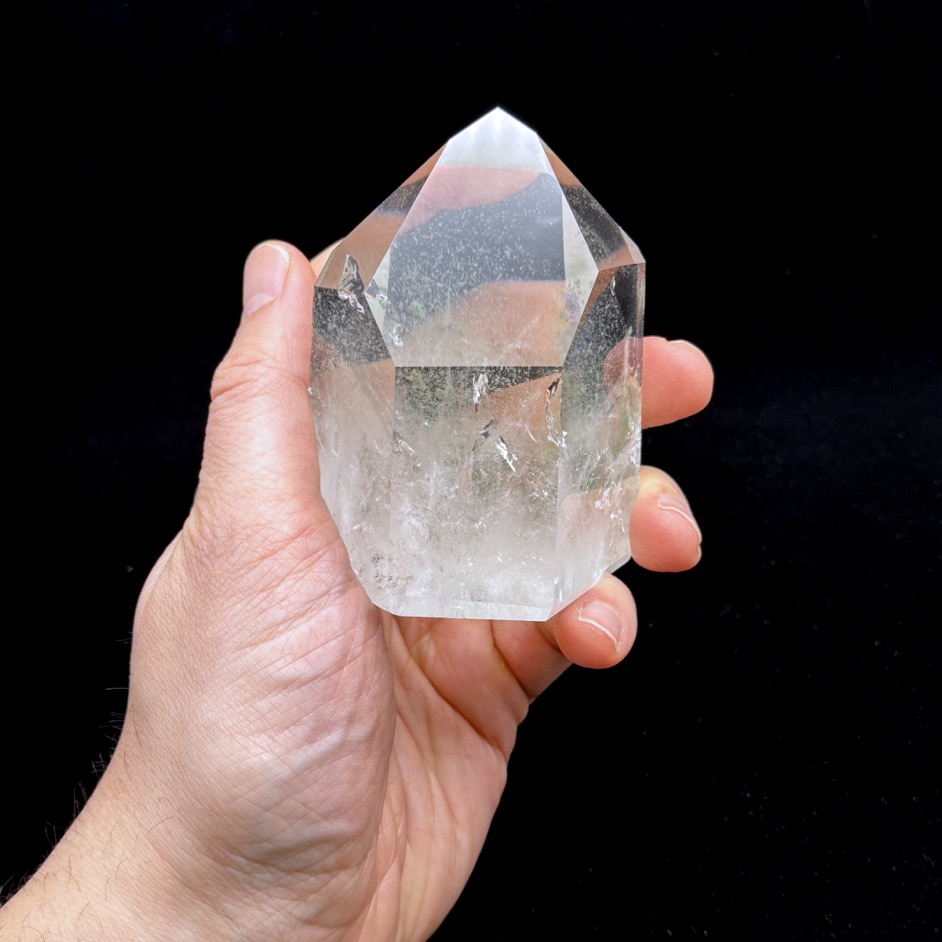 Chlorite Quartz Polished Point 3.5", Brazil - Image 2