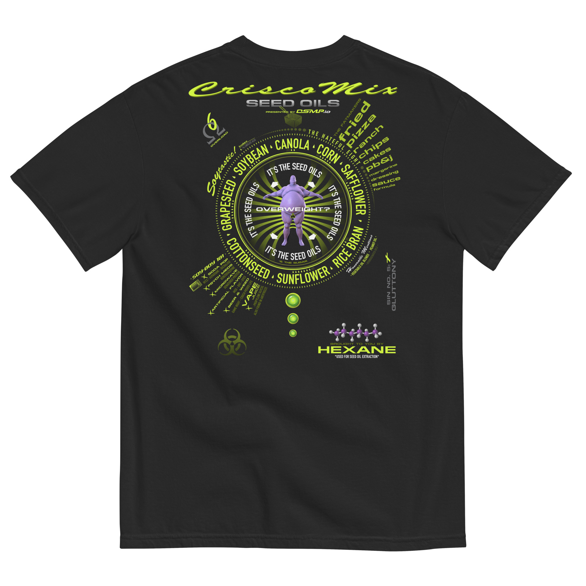 Seed Oils Map, Metal Logo T-Shirt - Image 3