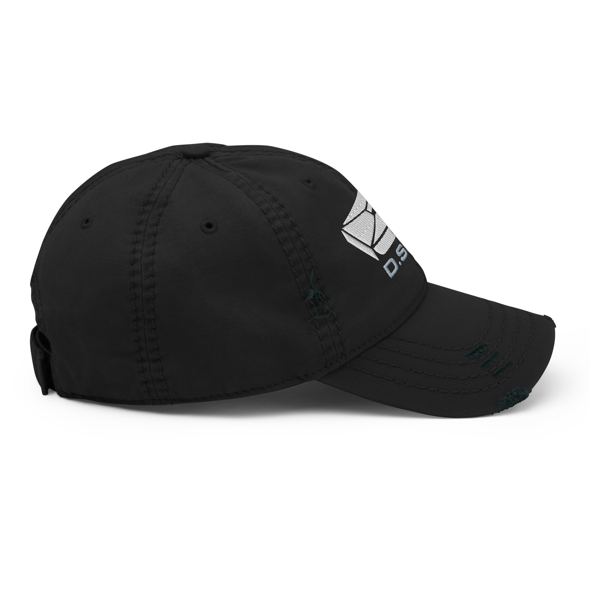D.S.M.P. Distressed Corporate Logo Hat (White Logo) - Image 4