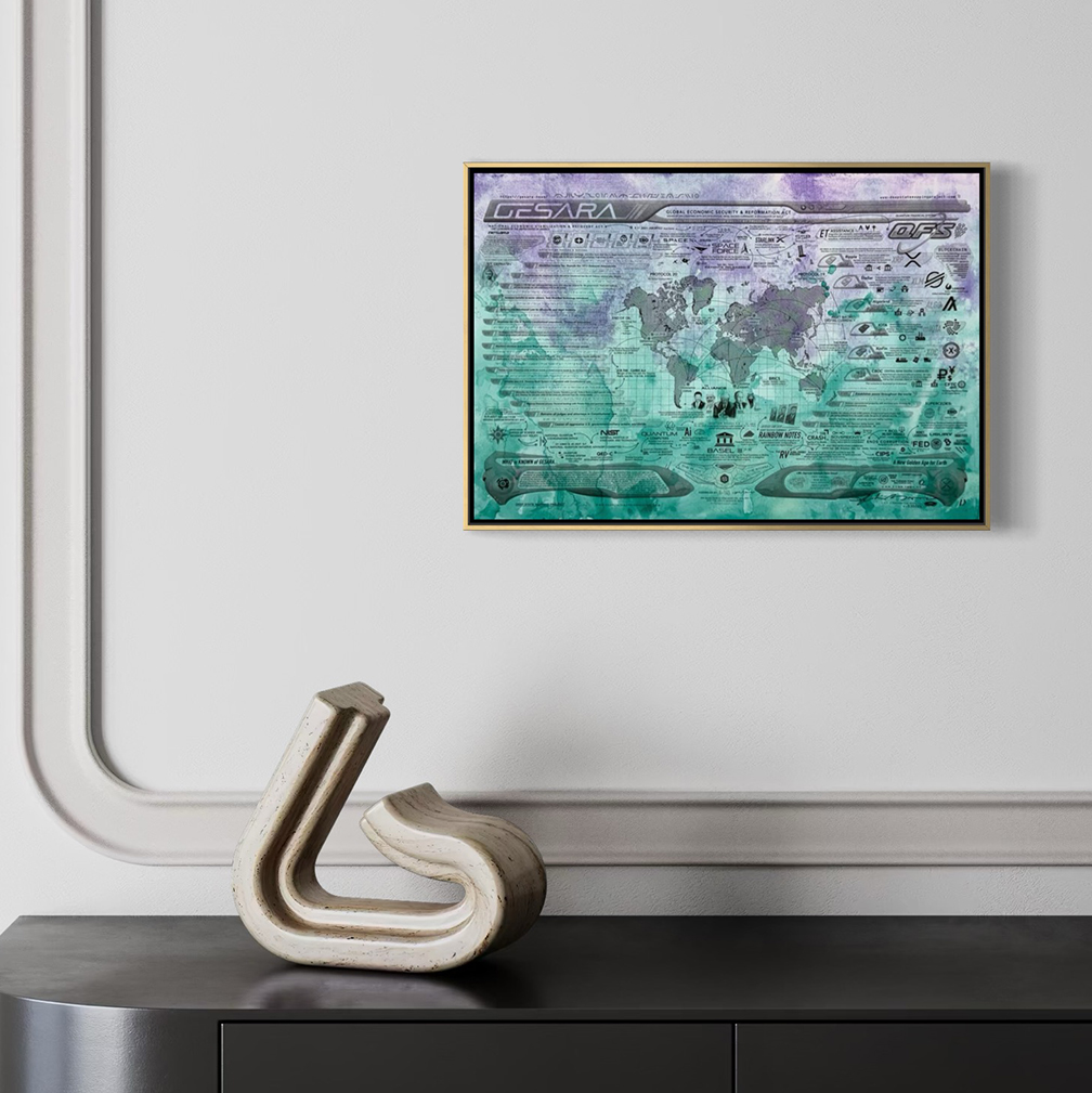 GESARA Map (Teal) : Fluid Acrylic Painting, 2026 - Image 9