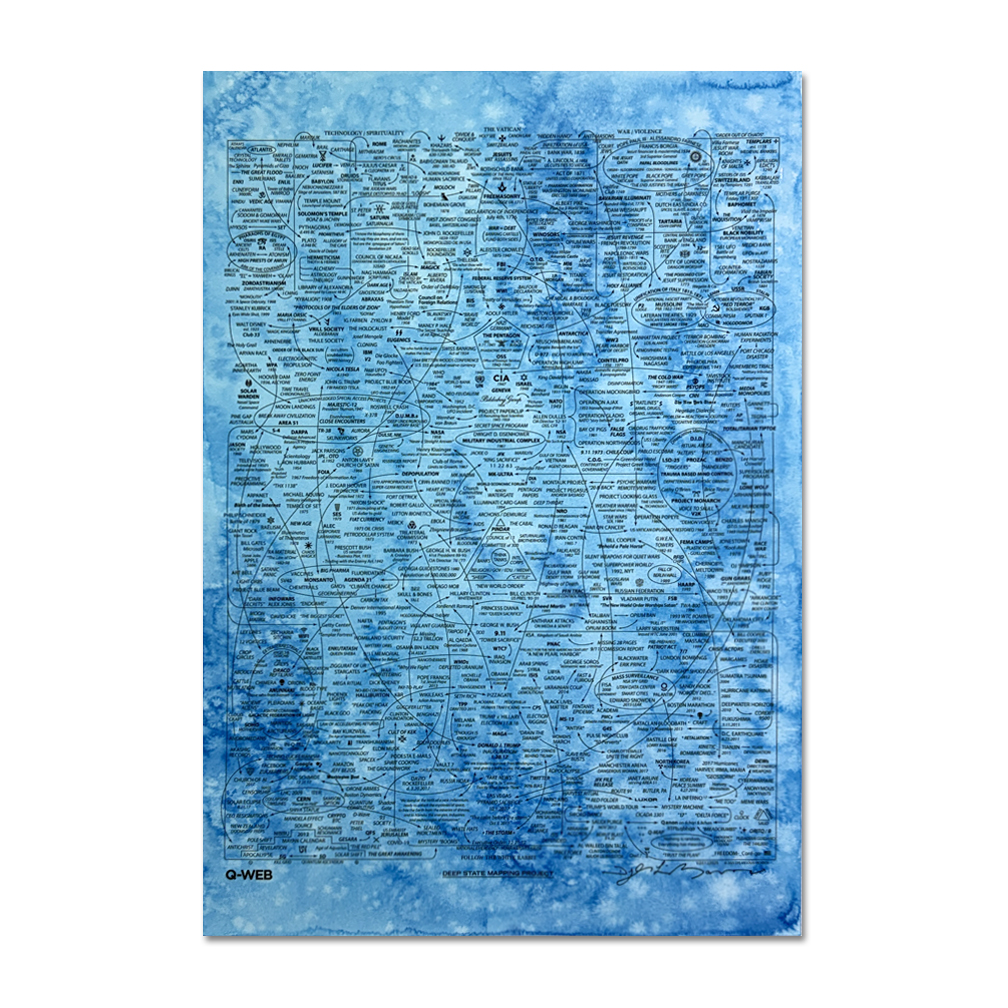 Q-WEB (Deep Blue): Fluid Acrylic Painting, 2026