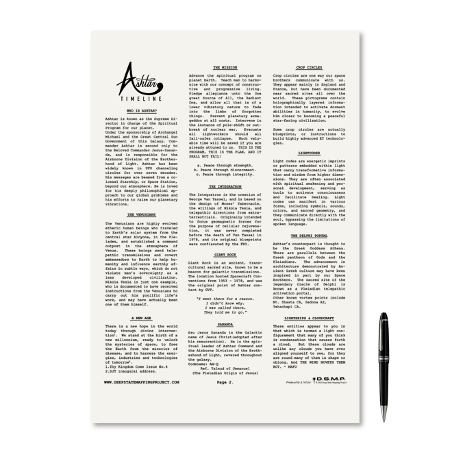 Ashtar Timeline ~19" Mini-Poster - Image 2