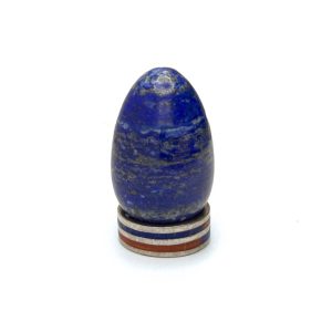 Lapis Lazuli Egg, w Silver Inlay Stand