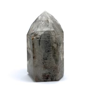 Grey Phantom Lodolite Quartz Point, 4.75"