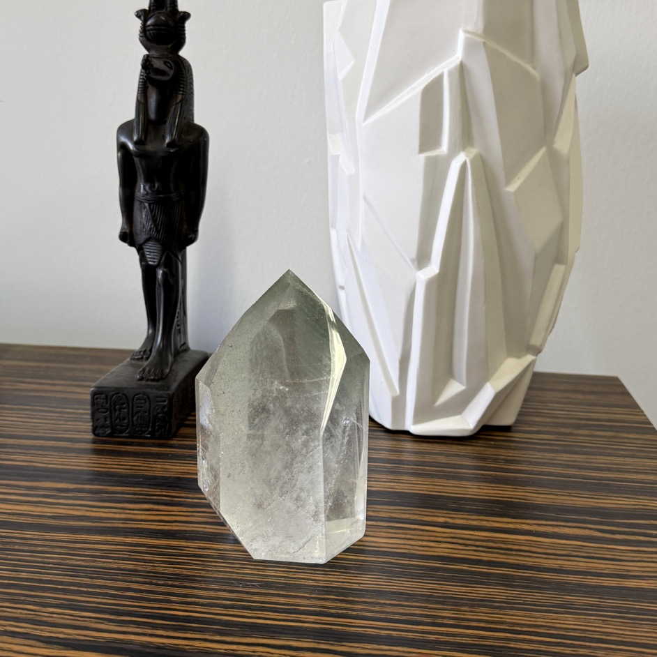 Chlorite Quartz Polished Point 4.75", Brazil - Image 7