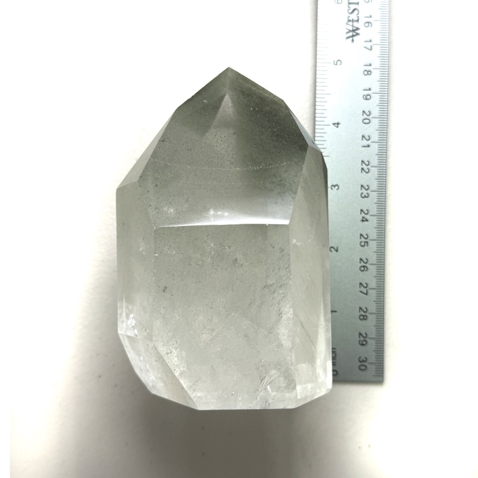 Chlorite Quartz Polished Point 4.75", Brazil - Image 8